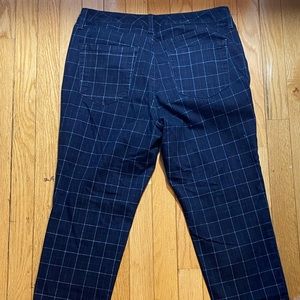 charter club skinny plaid mid rise pants